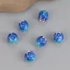 Prata de lei S925 Lótus Azul Queimado com acessórios de contas vintage DIY feito à mão contas soltas contas de flor acessórios acessórios com furo horizontal joias