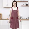 Delantal de moda para cocinar en la cocina del hogar, delantal a rayas hecho de algodón, anti-manchas, transpirable, duradero, adecuado para el trabajo, se puede imprimir