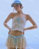 Tailândia Novo Biquíni Sexy Sem Alças Traje de Banho Estampa de Urso Dividido Roupa de Banho para Férias Roupa de Banho Feminina