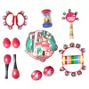 Set de Instrumentos Musicales Orff Set de 13 Piezas Juguete de Instrumento de Percusión Musical para Educación Temprana Infantil Material Didáctico para Jardín de Infantes Rojo