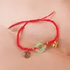 Pulseira de Mão com Elo de Anel Fivela Segura Pulseira Trançada Marca Fu Presente Simples de Dia dos Namorados Namorada Joia de Mão para Casal