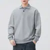 2025 Nuevo Otoño Japonés Retro Sudadera de Manga Larga con Cuello Redondo para Hombre de Felpa Holgada Versátil