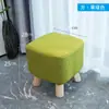 Hogar tela taburete pequeño taburete hongo madera maciza taburete pequeño sala de estar dormitorio puerta taburete para cambiar zapatos banco para adultos y niños