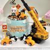 Decoraciones de Adornos para Pastel Tema Vehículos de Construcción Excavadora Dibujos Animados Bulldozer Grúa Señales de Tráfico Adornos Enchufe para Cumpleaños Infantil