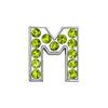 Letras cromadas de 8 mm con diamantes en verde oliva, accesorios de joyería para manualidades, letras inglesas, letras de diamante.