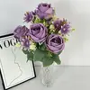Arreglo de Flores de Rosa Simulada para Decoración de Bodas de Alto Nivel, Hogar, Ramo de Novia, Accesorios para Fotografía