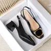 Sandalias de verano para mujer con tacón grueso, nuevo modelo 2026, piel suave, zapatos de tacón alto destalonados para madres, talla grande, zapatos franceses de punta cuadrada