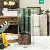 Vaso de vidro de luxo leve novo estilo chinês sala de estar armário de TV decoração arranjo de flores com base criativo novo de alta qualidade senso de alta qualidade
