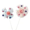 Festa Aniversário Bolo Decoração Bola de Pompom Bola de Pelo Arco Vestir Estéreo Arco-Íris Plug-in Coração de Menina Mesa de Sobremesa Renda