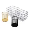 Cesta de almacenamiento de metal calada para uso doméstico, cesta escurridora de frutas y verduras, organizador de bocadillos para sala de estar, caja de almacenamiento organizadora para artículos varios de encimera