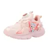 Zapatos Luminosos de Dibujos Animados para Niños Grandes de Papá 2025 Primavera y Otoño Nuevas Zapatillas de Malla Doble para Niñas con Botones Giratorios para Niñas Pequeñas