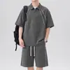 Nuevo Traje Casual de Hombre Verano 2026 con Camisa Polo de Manga Corta con Solapa y Pantalones Cortos, Conjunto de Dos Piezas Suelto y Moderno para Hombre