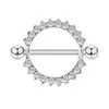 Popular Joyería Europea y Americana para el Pecho Acero Inoxidable Médico 316 Anillo de Pecho con Diamante Clavo de Pecho Joyería para Piercing Corporal Venta al por Mayor