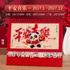 Calendario de Escritorio Creativo con Etiquetas 2027 Adorno de Calendario Rojo Festivo para Escritorio de Oficina Calendario de Escritorio Publicitario Corporativo
