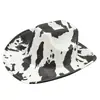 Sombrero de Vaquero Estilo Occidental Patrón de Vaca Nuevo Decoración Transfronteriza Europeo y Americano Estilo Callejero Dulce Fresco Retro Versátil