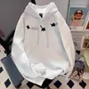 Sudadera con capucha vintage americana para hombre, nueva marca de moda otoño e invierno 2022, estampado de gato, sudadera pullover casual holgada