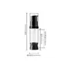 Botellas de presión negras en stock de 5 ml, 10 ml, 15 ml para dispensar cosméticos, botellas de loción de plástico transparente AS, botellas de vacío