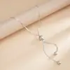 Collar de cuentas transfronterizo europeo y americano elegante en estilo minimalista, cadena de hueso de serpiente ajustable simple con borla en forma de Y
