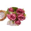 Simulación coreana de 7 rosas, flores falsas de seda, flores para bodas, decoración del hogar, accesorios de fotos para sala de estar