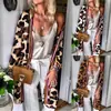 FC736 punto de venta Amazon 2022 moda femenina transfronteriza estampado de leopardo holgado Joker abrigo cárdigan largo mujer