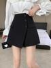 Saia cáqui feminina gordinha saia preta emagrecedora saia linha A calça cobrindo a barriga design sensato terno culotes