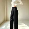 Pantalones de traje anchos negros para mujer, nuevo estilo primavera/otoño 2026, con caída, talla grande, super adelgazantes para cuerpo tipo pera
