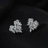Brincos de Zircônia Qingxing Estilo Coreano Moda Brincos Femininos Personalizados Versátil Floco de Neve Amante da Luz da Lua Fábrica de Joias Venda Direta
