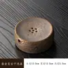 Bandeja Redonda de Cerâmica Estilo Japonês Retro Banhada a Ouro para Bule de Chá, Bandeja para Infusão de Chá Seco, Bandeja Pequena, Bandeja de Chá com Armazenamento de Água, Base para Bule de Chá, Acessórios para Conjunto de Chá