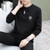Moletom Grosso Jacquard Outono Alta Qualidade Masculino Tendência Manga Longa Camiseta Cabeça de Tigre Masculina