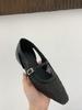 Zapatos Mary Jane de Tacón Grueso Trenzados Franceses Estilo Nuevo Verano 2025 con Agujeros y Huecos Estilo Retro para Mujer