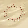 Pulseira de Tornozeleira com Franjas e Bordas Onduladas Azul Zircônia Strass Corrente Estilo Férias Nicho Luxo Acessível Venda Quente Transfronteiriça Europeia e Americana