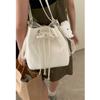 Bolsa de Balde Verde Fresco de Verão Bolsa de Ombro Feminina 2024 Nova Moda Mochila Mochila Casual de Grande Capacidade