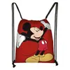 Mochila Nueva de Dibujo con Cordón Estampado Colorido de Mickey Poliéster Gran Capacidad Moderna con Cordón para Niños Venta al por Mayor Caliente