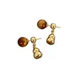 Ojo de Tigre Piedra Geométrico Bola Calabaza Tridimensional Dos-Usos Pendientes Nuevo Estilo Chino Elegantes Pendientes Lujo Accesible Pendientes de Gama Alta