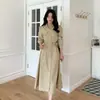 Nova coleção de outono feminina estilo chic coreano estilo francês outono e inverno elegante vestido longo com amarração na cintura para mulheres 19994