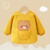 Babero Impermeable de Pana para Bebé para Comer, Anti-Suciedad, Otoño e Invierno, Babero Unisex para Bebé, Babero Infantil