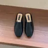 Mules cerrados versátiles de estilo francés con punta cerrada y suela plana para mujer, adecuados para usar al aire libre, mules slip-on de verano 2026, zapatos de tacón bajo sencillos