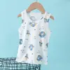 Pijama Infantil, Roupa de Casa de Verão para Meninos, Conjuntos de Regata, Roupas Finas de Algodão de Bambu de Verão para Crianças Pequenas e Médias