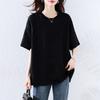 Foto Real de Nova Camiseta de Renda Estilo Chinês com Manga Curta para Mulheres, Novo Modelo de Verão 2026, Tamanho Grande Europeu Único e Exquisito Top