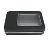En stock envío gratis cortaúñas caja de hojalata con ventana caja de metal negro de hierro se puede imprimir LOGO con forro