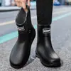 Botas de Chuva de Alta Qualidade para Homens e Mulheres, Novos Estilos de Sapatos à Prova de Chuva e Impermeáveis, Botas de Chuva Antiderrapantes de Comprimento Curto e Médio, Botas de Água com Cadarço, Sapatos de Borracha para Trabalho