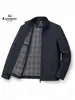 Chaqueta de cuello alto para hombres de mediana edad, abrigo de negocios para primavera y otoño, chaqueta con cremallera de color liso, ropa para hombres para papás, una pieza envío directo