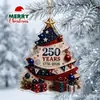 Adorno Navideño de Acrílico Tema Patriotismo 2026 250 Aniversario de la Fundación de los Estados Unidos Regalo Navideño