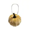 Calabazas de Terciopelo Coloridas Transfronterizas con Cuerdas Colgantes, Decoraciones de Otoño para Halloween, Venta al por Mayor de Fabricantes, Calabazas Realistas Envueltas en Tela