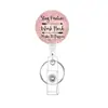 Porta-credencial retráctil de resina epoxi transfronterizo con clip de corazón rosa y lazo para tarjetas de identificación médicas, En stock