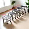 Banqueta de Aço Inoxidável para Banheiro, Escabelo Espesso, Banqueta Pequena, Suporte para Flores, Banqueta Baixa Estilo Americano Antigo, Banqueta Quadrada Pequena