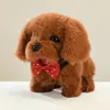 Cachorro de Brinquedo Elétrico Pelúcia para Crianças, Corgi Ursinho Realista que Anda e Late, Adequado para 1-3 Anos, Brinquedo Transfronteiriço