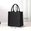 Bolsa de Lona Negra Bolsa Tote Personalizada Estilo Cinta Estéreo en Blanco Pintura de Conferencia Pintura Logo Personalizado