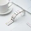Para Apple Huawei Samsung iWatch Smart Watch Pulseira com Borda Serrilhada de Aço Inoxidável