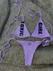 Moda praia feminina de verão sexy estilo europeu e americano, conjunto de biquíni com amarração no pescoço e múltiplas opções de estilo e designs únicos